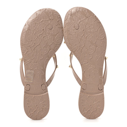 Valentino Garavani PVC Jelly Rockstud Bow Thong Sandals 38 Poudre 5 of 8