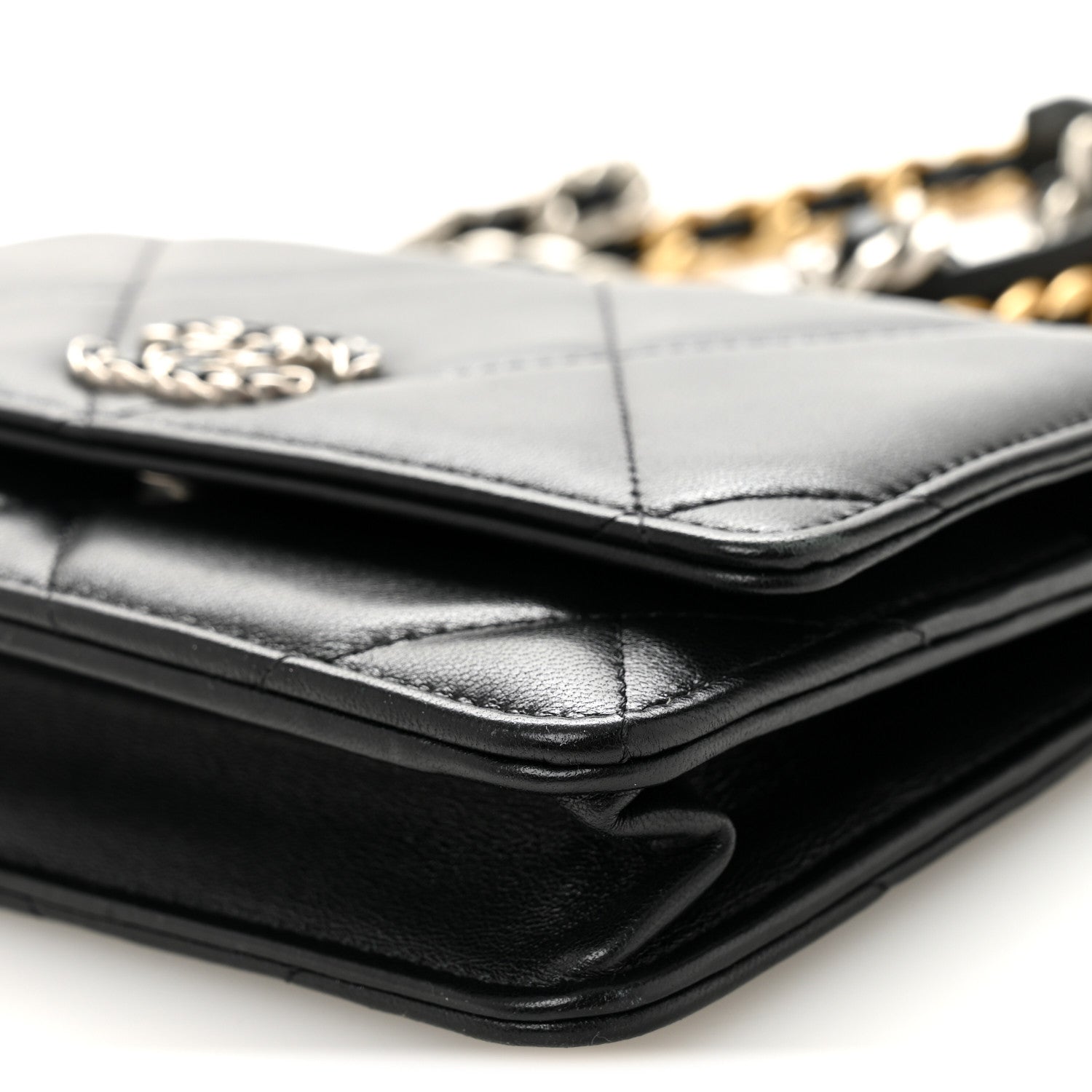 Chanel Lambskin Quilted Chanel 19 Wallet On Chain WOC Black 11 of 11