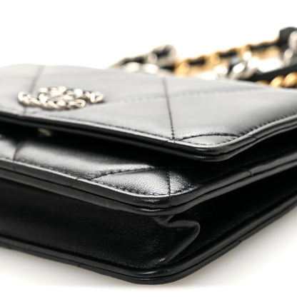 Chanel Lambskin Quilted Chanel 19 Wallet On Chain WOC Black 11 of 11