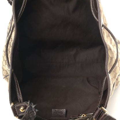 Gucci Monogram Peggy Braided Tote Dark Brown 5 of 14