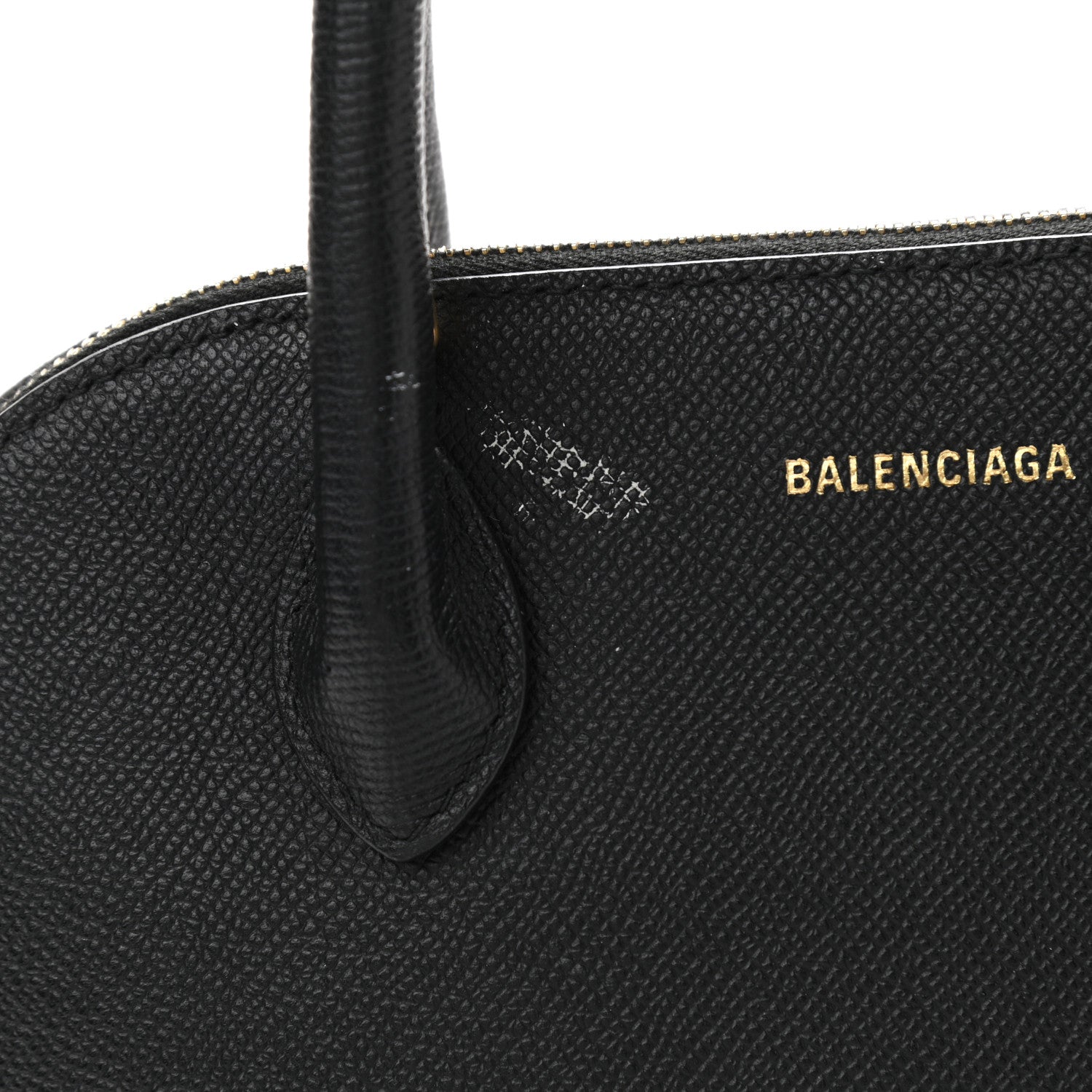 Balenciaga Signature Grained Calfskin Logo S Ville Top Handle Bag Black 11 of 12