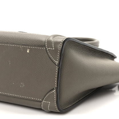 Celine Drummed Calfskin Nano Luggage Souris 9 of 9