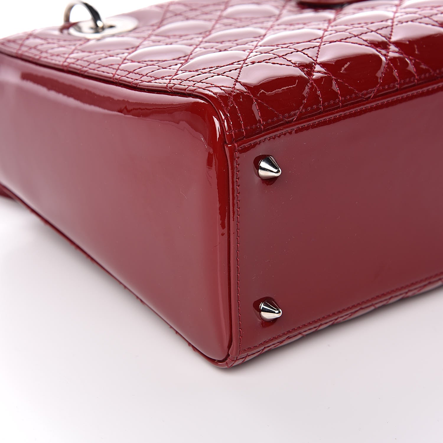 Christian Dior Patent Cannage Medium Lady Dior Red 8 of 10