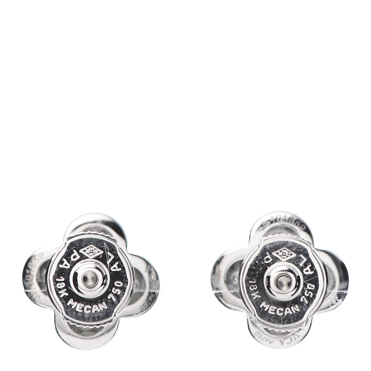 Van Cleef & Arpels 18K White Gold Diamond Pure Alhambra Earrings 4 of 4