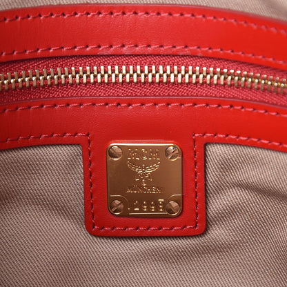 MCM Visetos Medium Crossbody Pouch Ruby Red 6 of 9