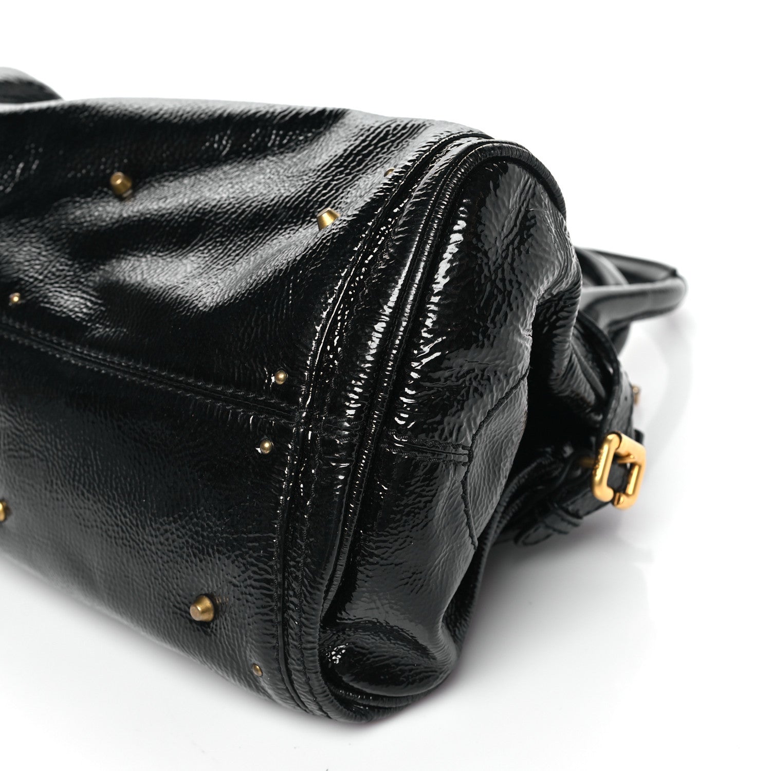 Chloe Crinkled Patent Medium Paddington Satchel Black 9 of 9