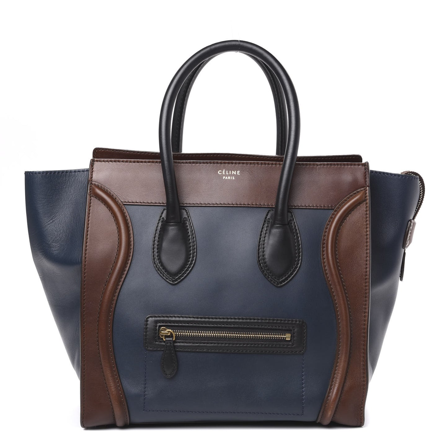 Smooth Calfskin Mini Tri-Color Luggage Navy