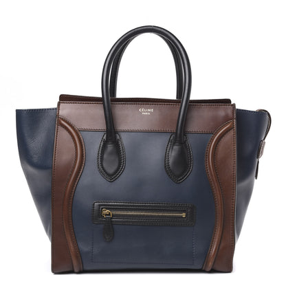 Celine Smooth Calfskin Mini Tri-Color Luggage Navy 1 of 10