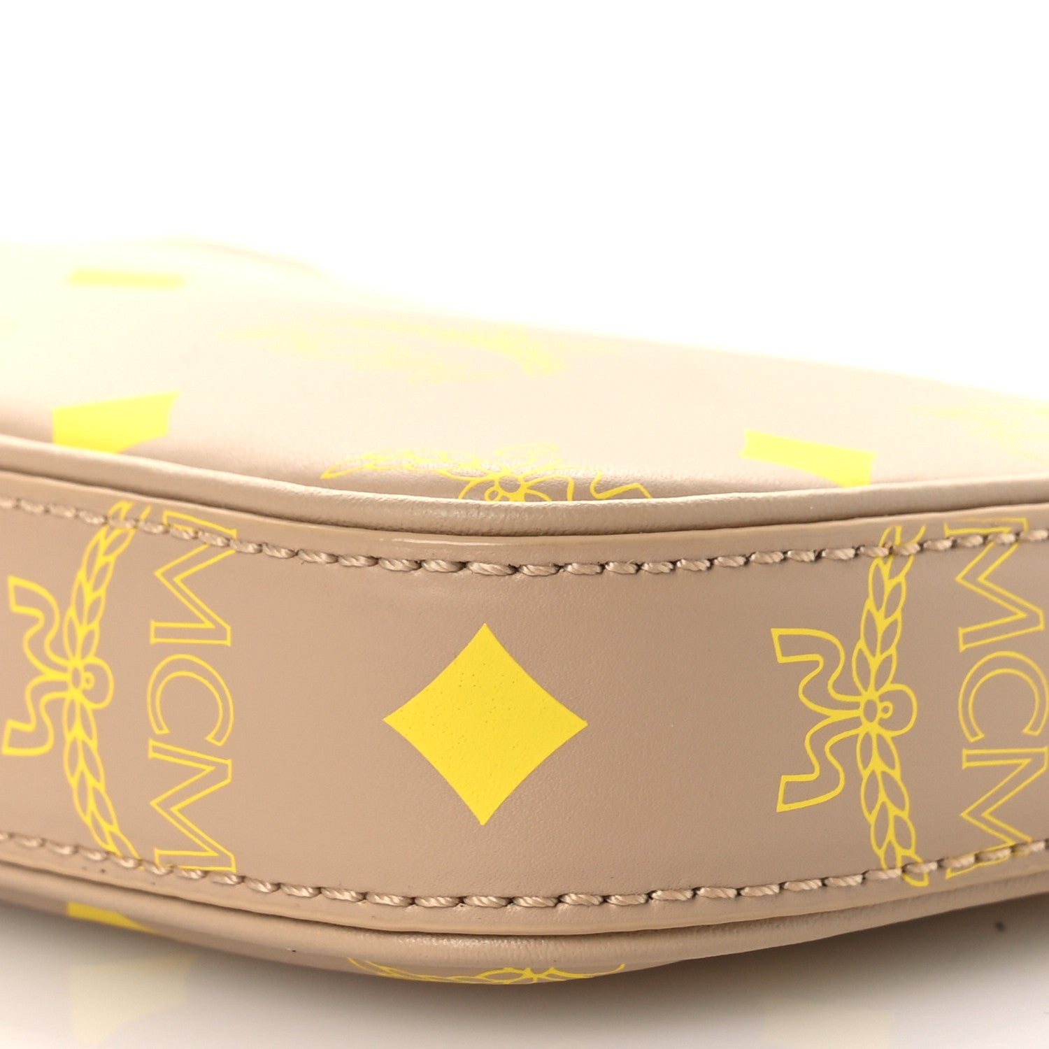 MCM Calfskin Color Splash Mini Pouch on Chain Croissant 9 of 9