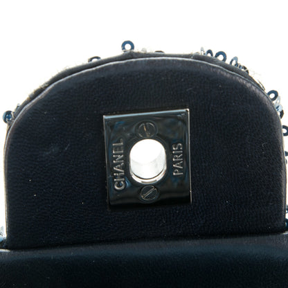 Chanel Satin Sequin Medium Classic Flap Blue 5 of 8