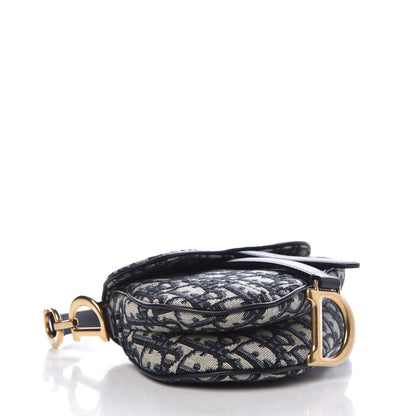 Christian Dior Oblique Mini Saddle Bag Blue 4 of 9