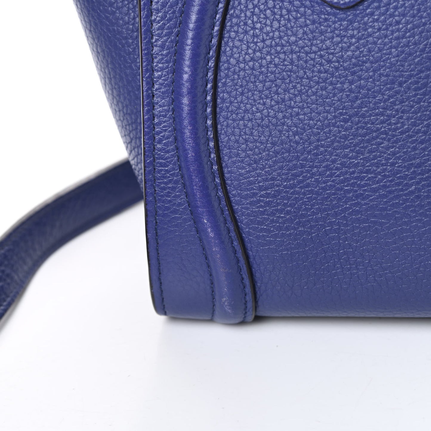Drummed Calfskin Nano Luggage Indigo