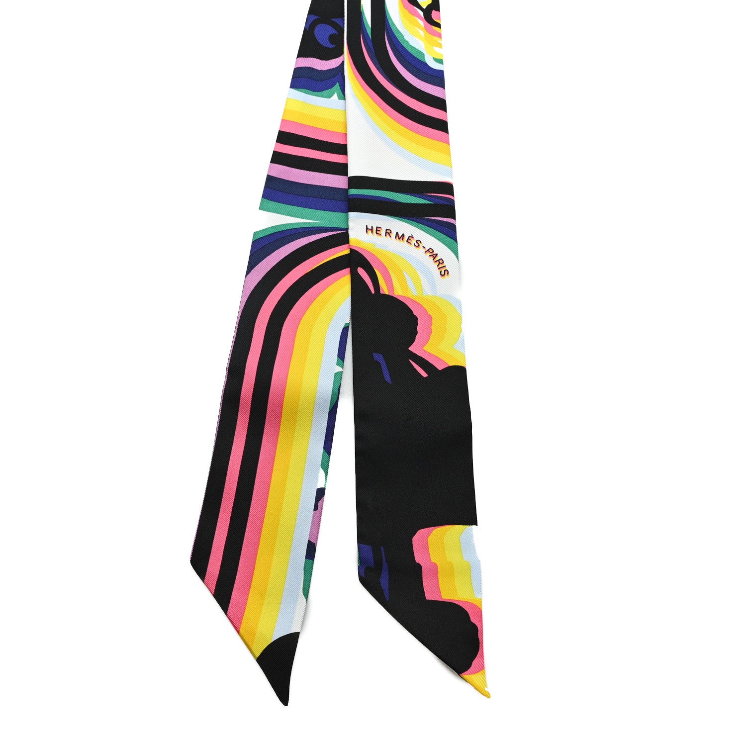 Hermes Silk Brides De Gala Shadow Twilly Black Jaune Multicolor 2 of 3