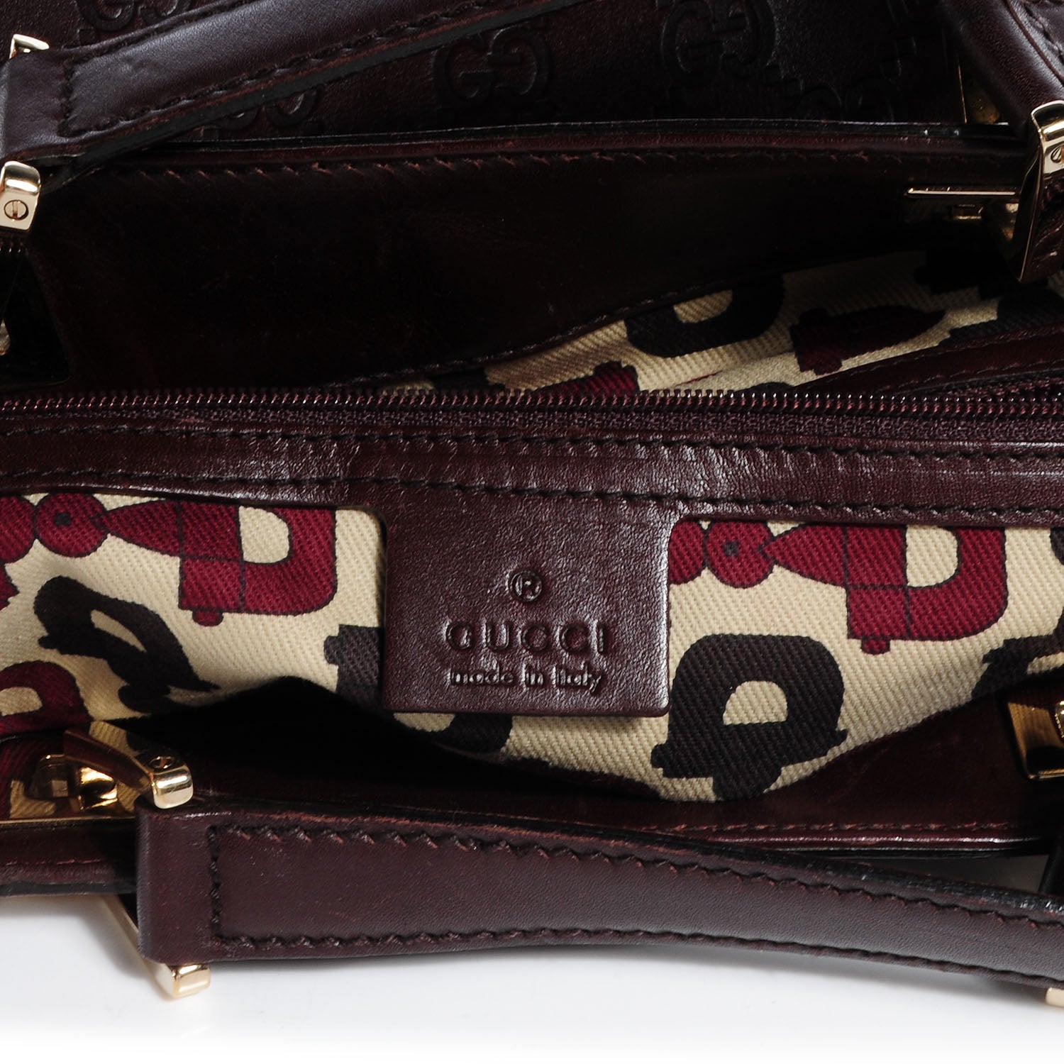 Gucci Guccissima Large Punch Tote Chocolate Brown 6 of 7