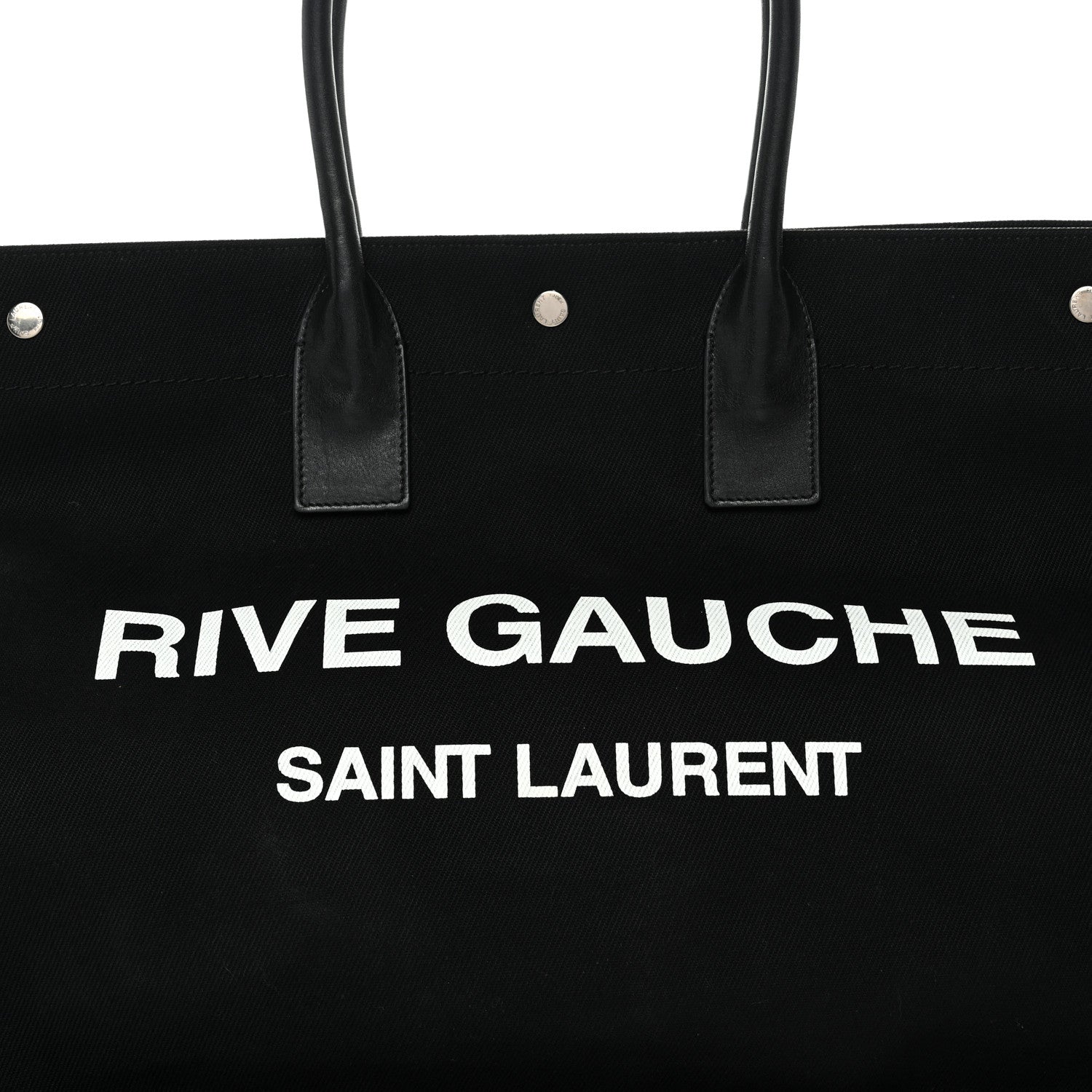 Saint Laurent Linen Calfskin Rive Gauche Tote Black 14 of 25
