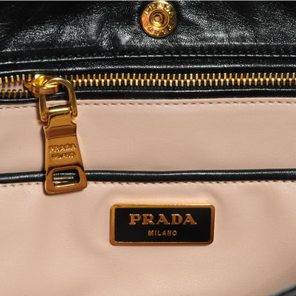 Prada Nappa Rose Flap Clutch Black 6 of 9