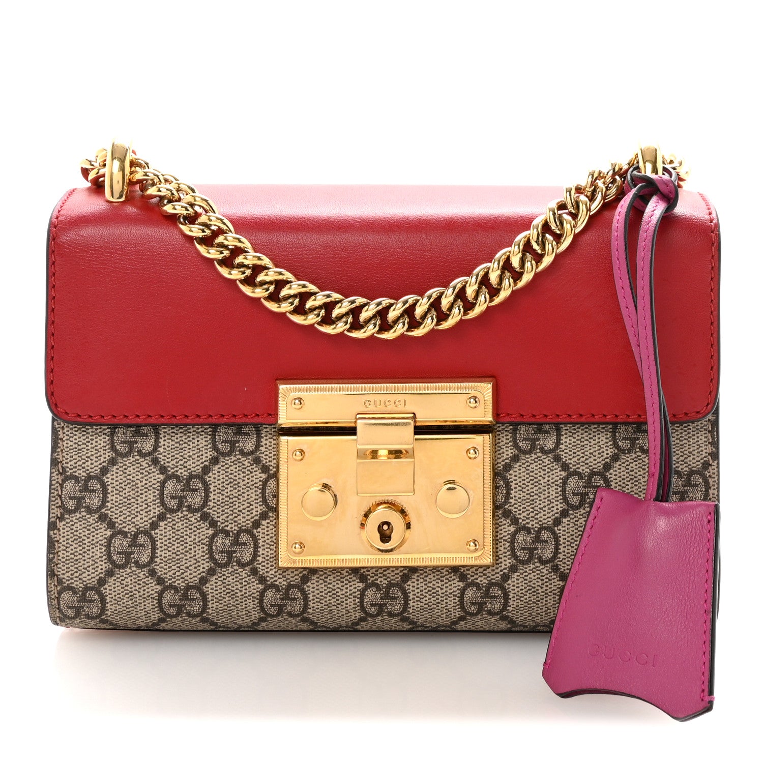 Gucci GG Supreme Monogram Calfskin Small Padlock Shoulder Bag