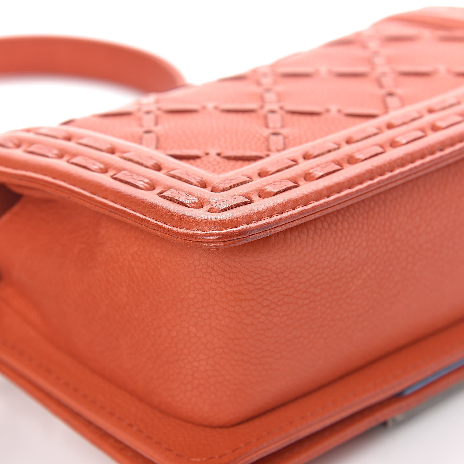 Chanel Caviar Stitched Small Boy Flap Dark Orange 15 of 17