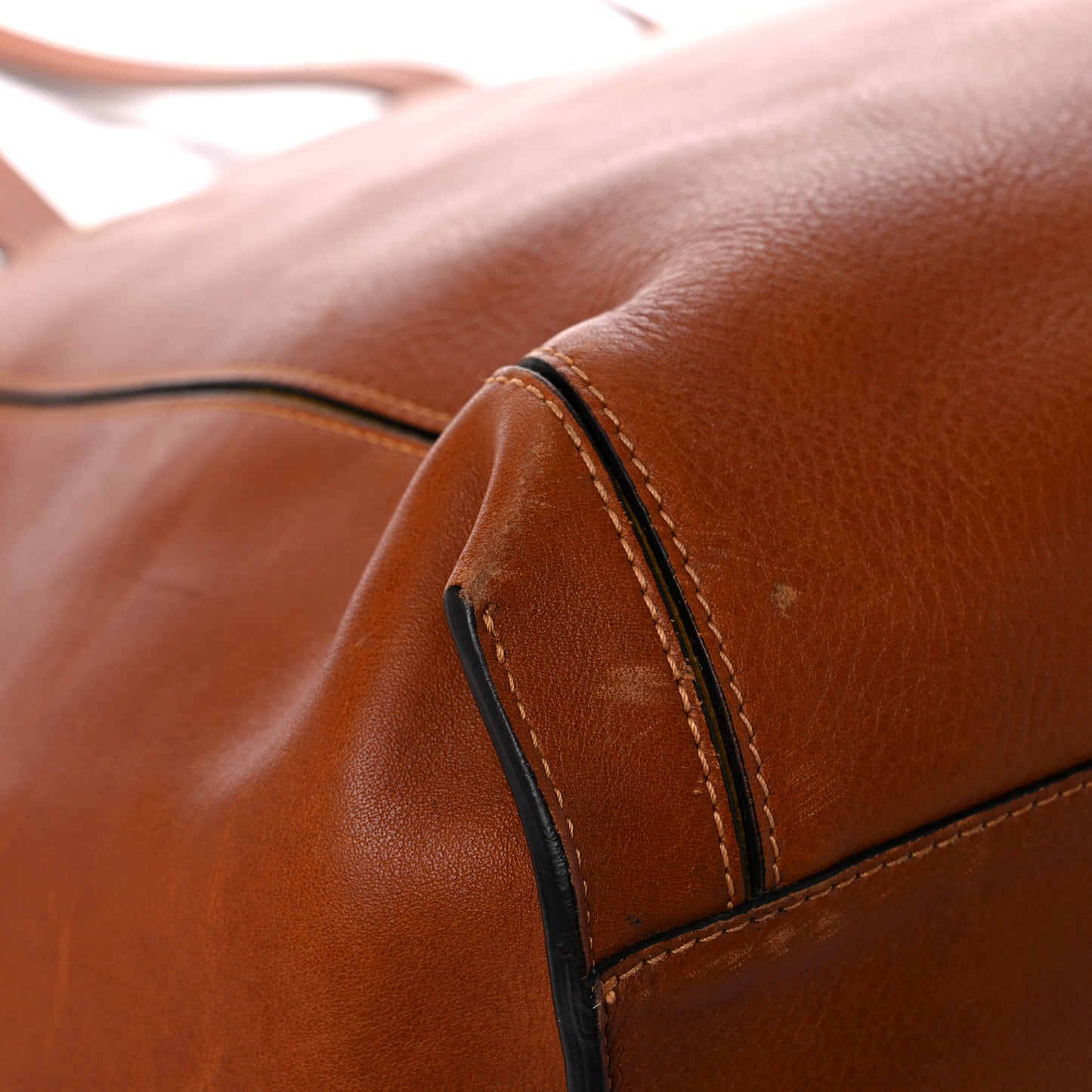 Smooth Calfskin Medium Milo Shopping Tote Caramel