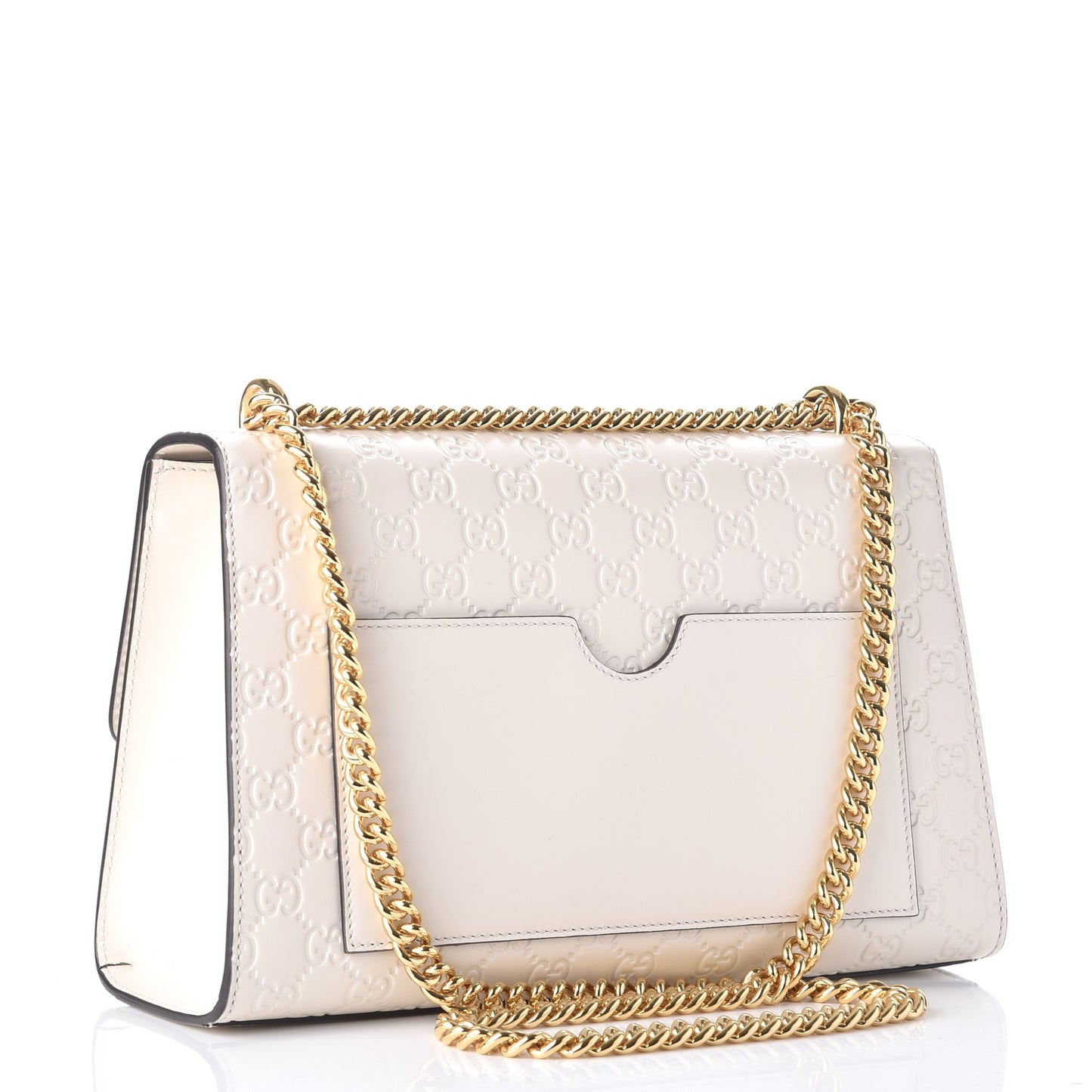 Guccissima Medium Padlock Shoulder Bag Mystic White