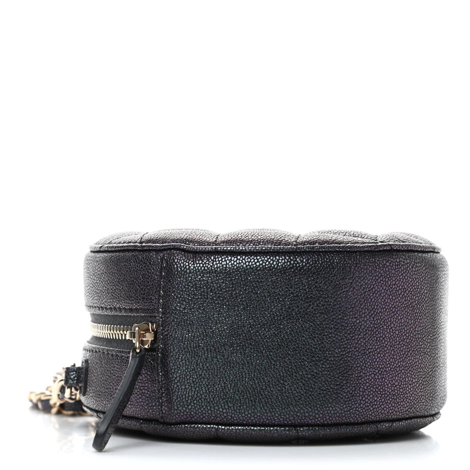 Chanel Iridescent Caviar Quilted Round Clutch With Chain Black 3 of 4