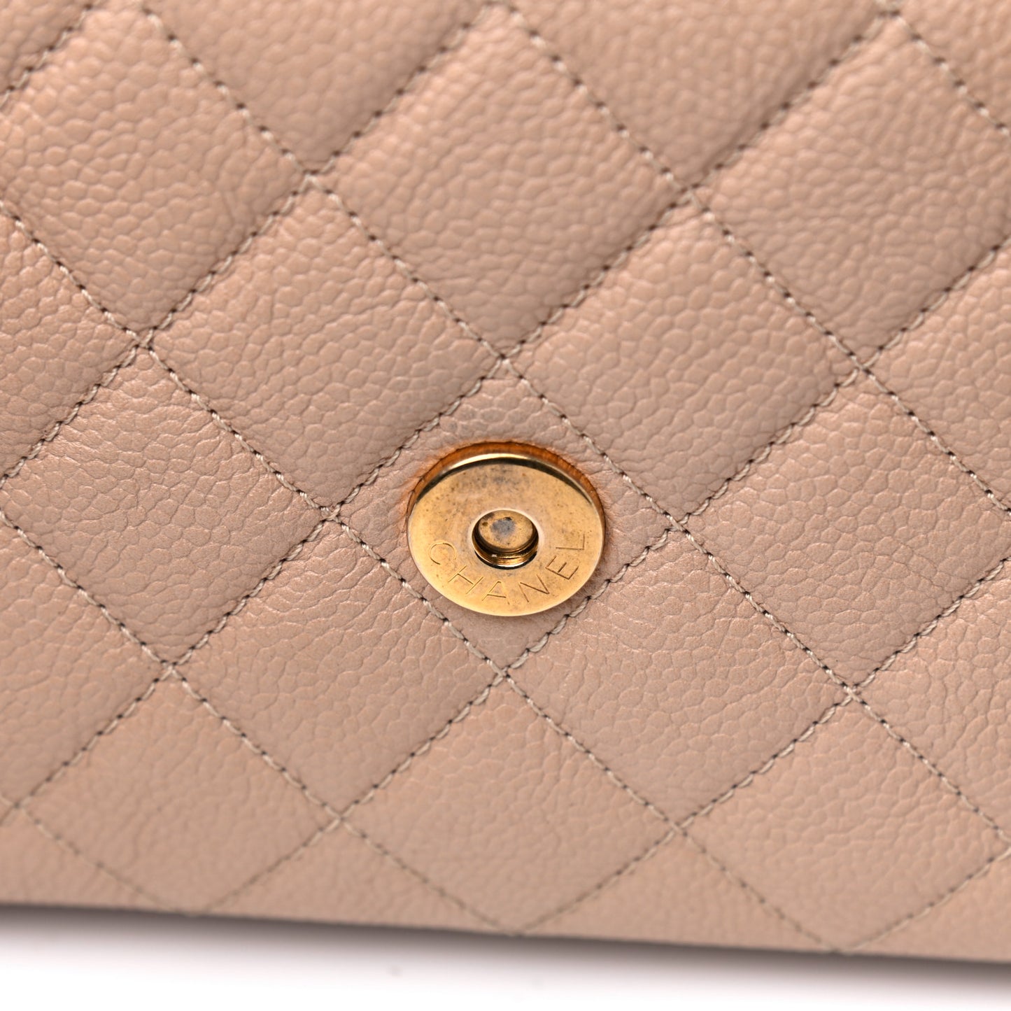 Caviar Quilted Small CC Filigree Flap Beige Black