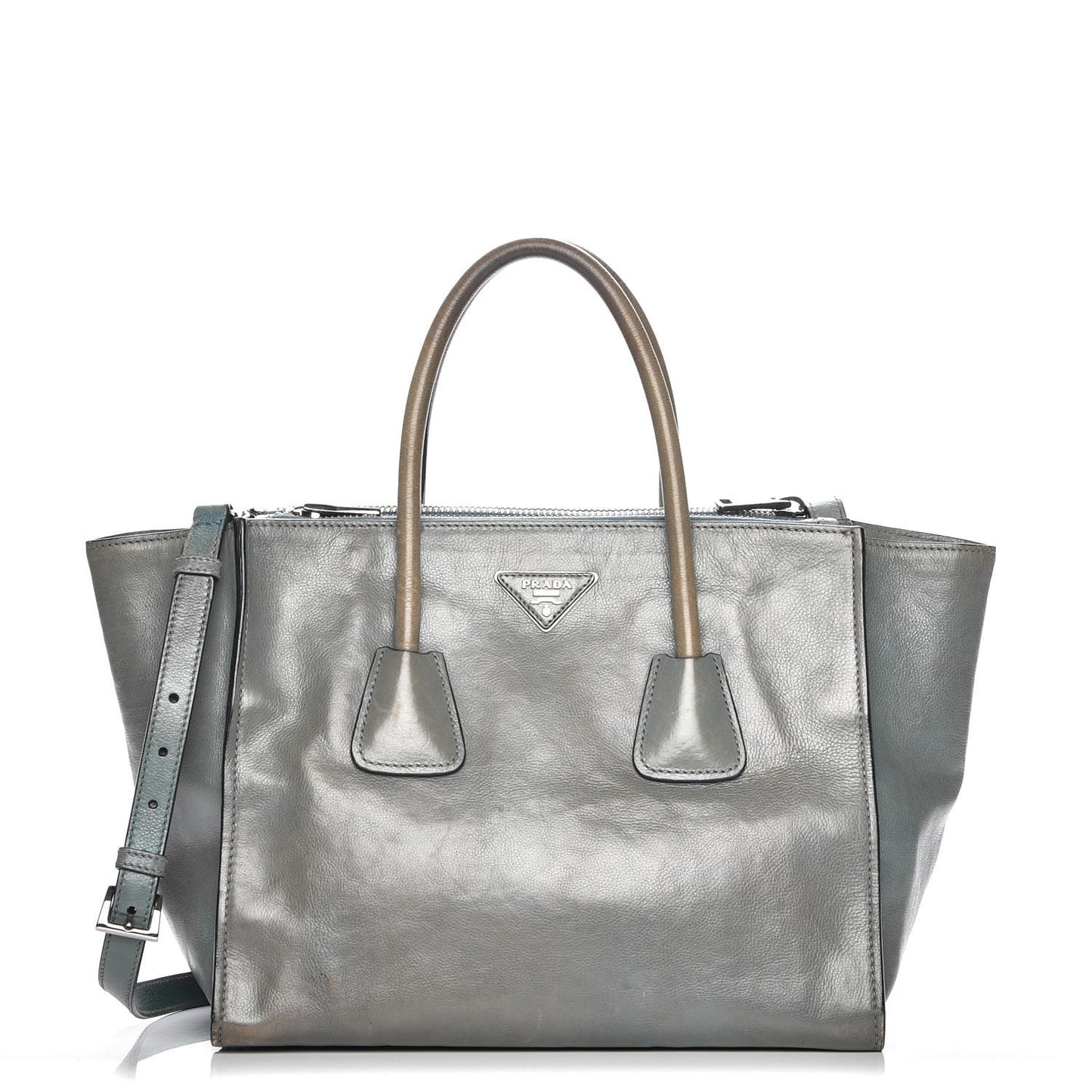 Glace Calf Twin Pocket Tote Marine