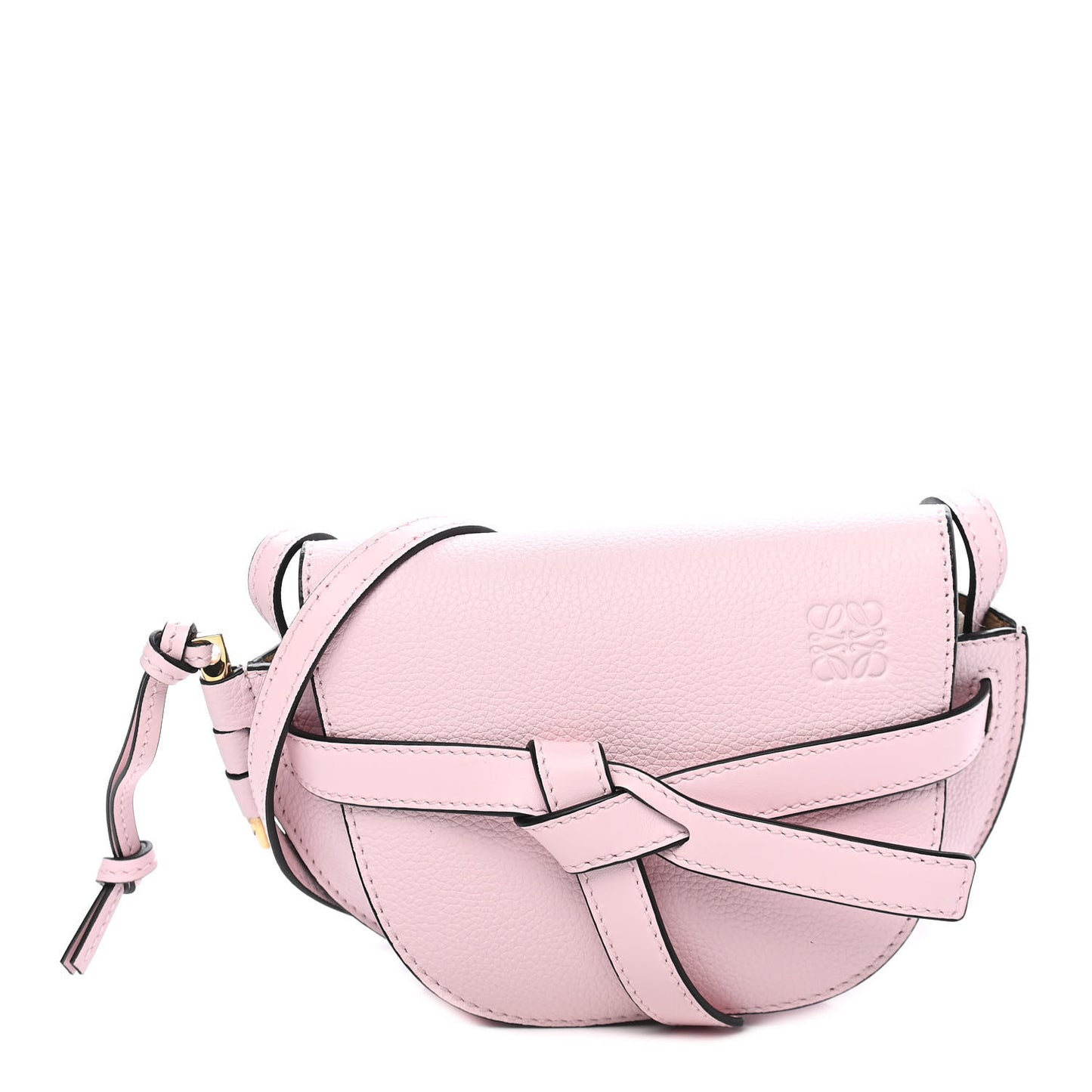 Grained Calfskin Mini Gate Crossbody Bag Pastel Pink