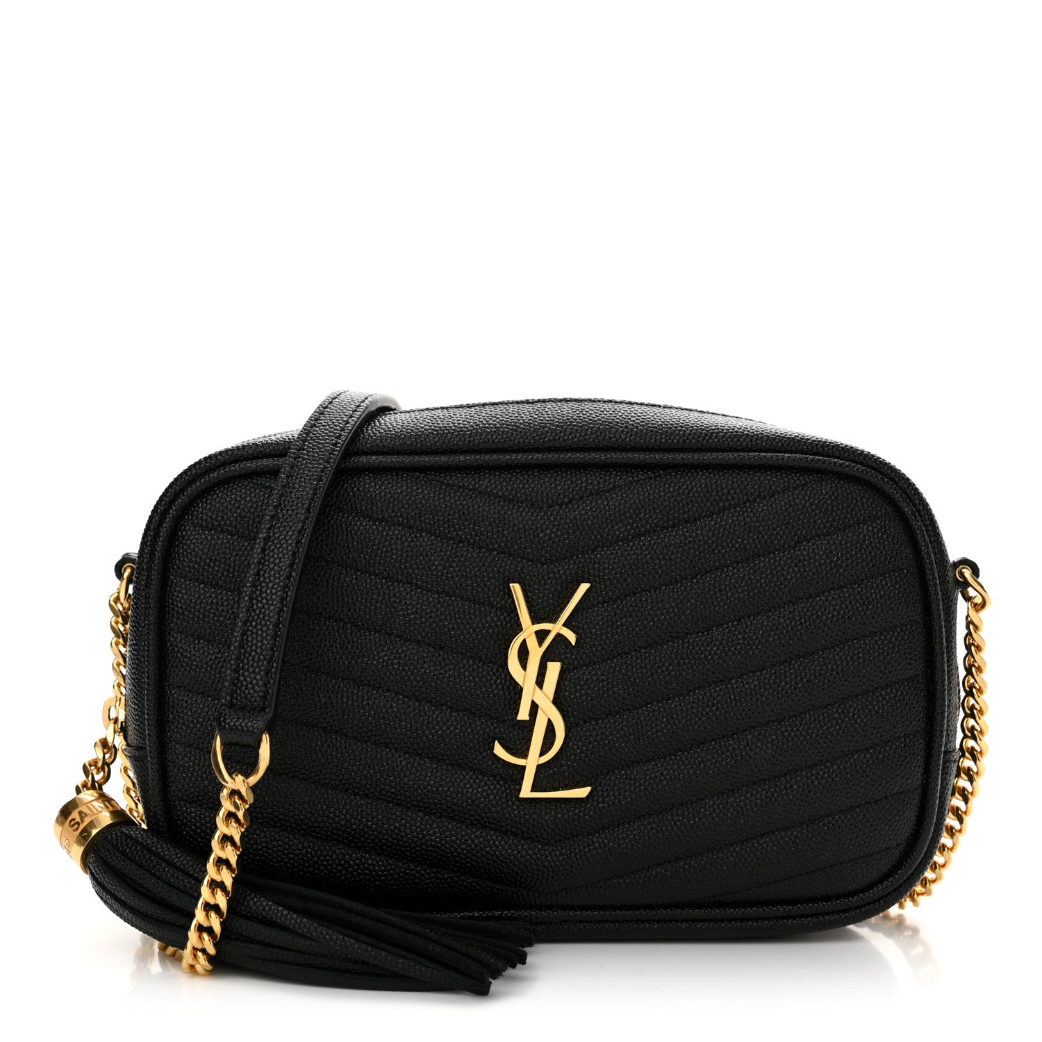 Saint Laurent Grain De Poudre Matelasse Monogram Mini Lou Camera Bag Black 1 of 10