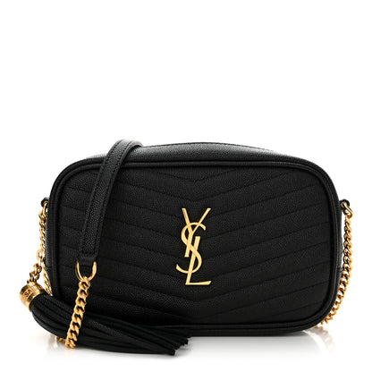 Saint Laurent Grain De Poudre Matelasse Monogram Mini Lou Camera Bag Black 1 of 10