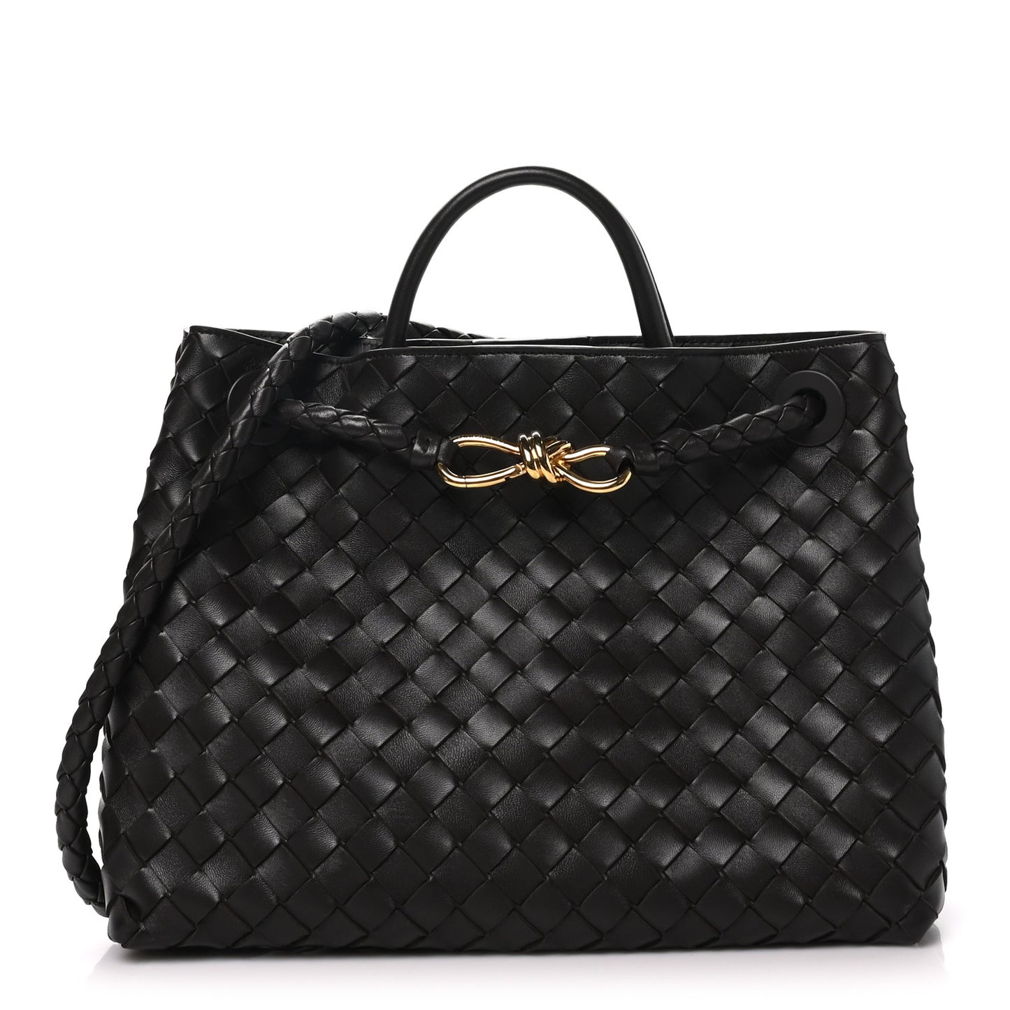Nappa Intrecciato Medium Andiamo Shoulder Bag Fondant