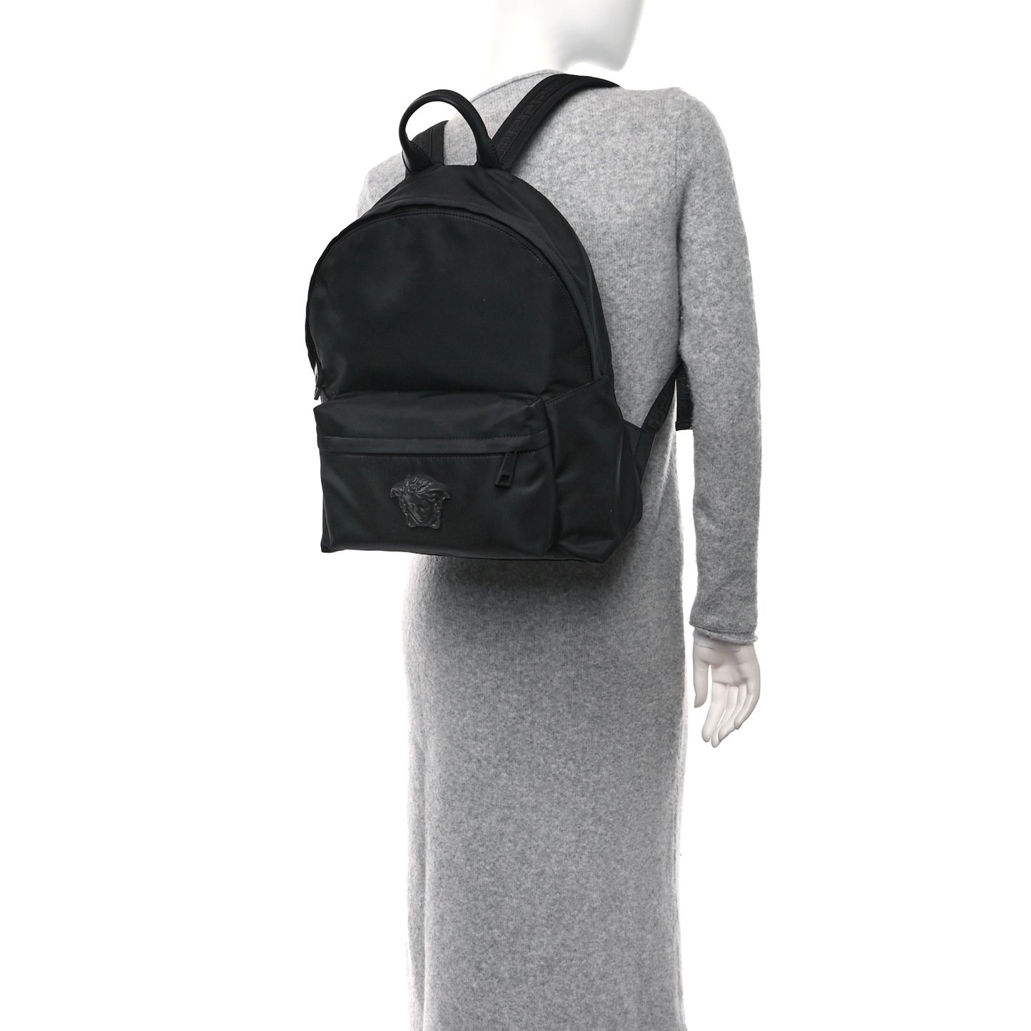 Nylon Palazzo Medusa Backpack Black
