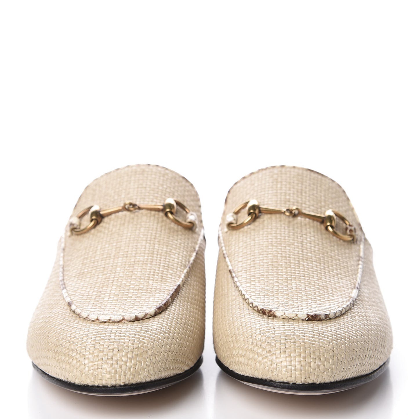 Straw Elaphe Womens Princetown Slippers 39 Natural Cream Brown