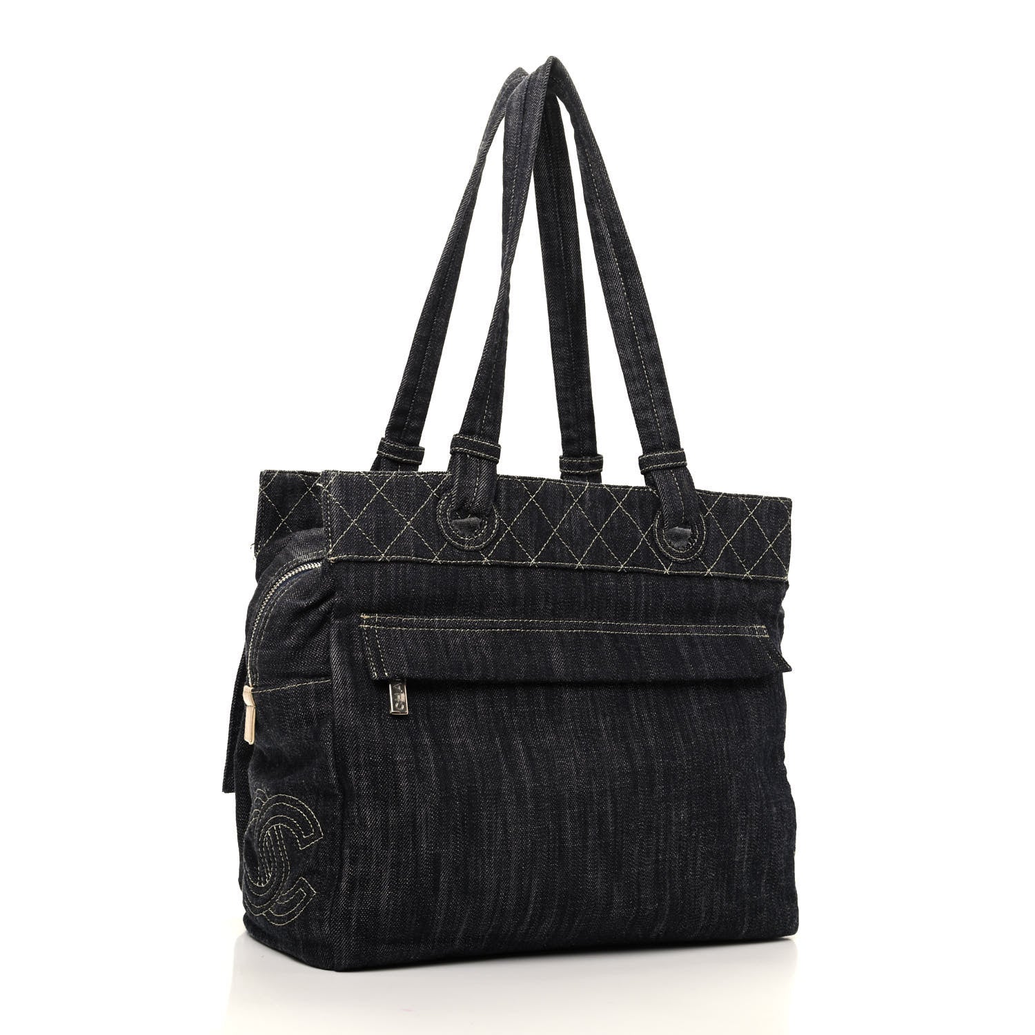 Chanel Denim CC Double Pocket Shoulder Bag 3 of 10