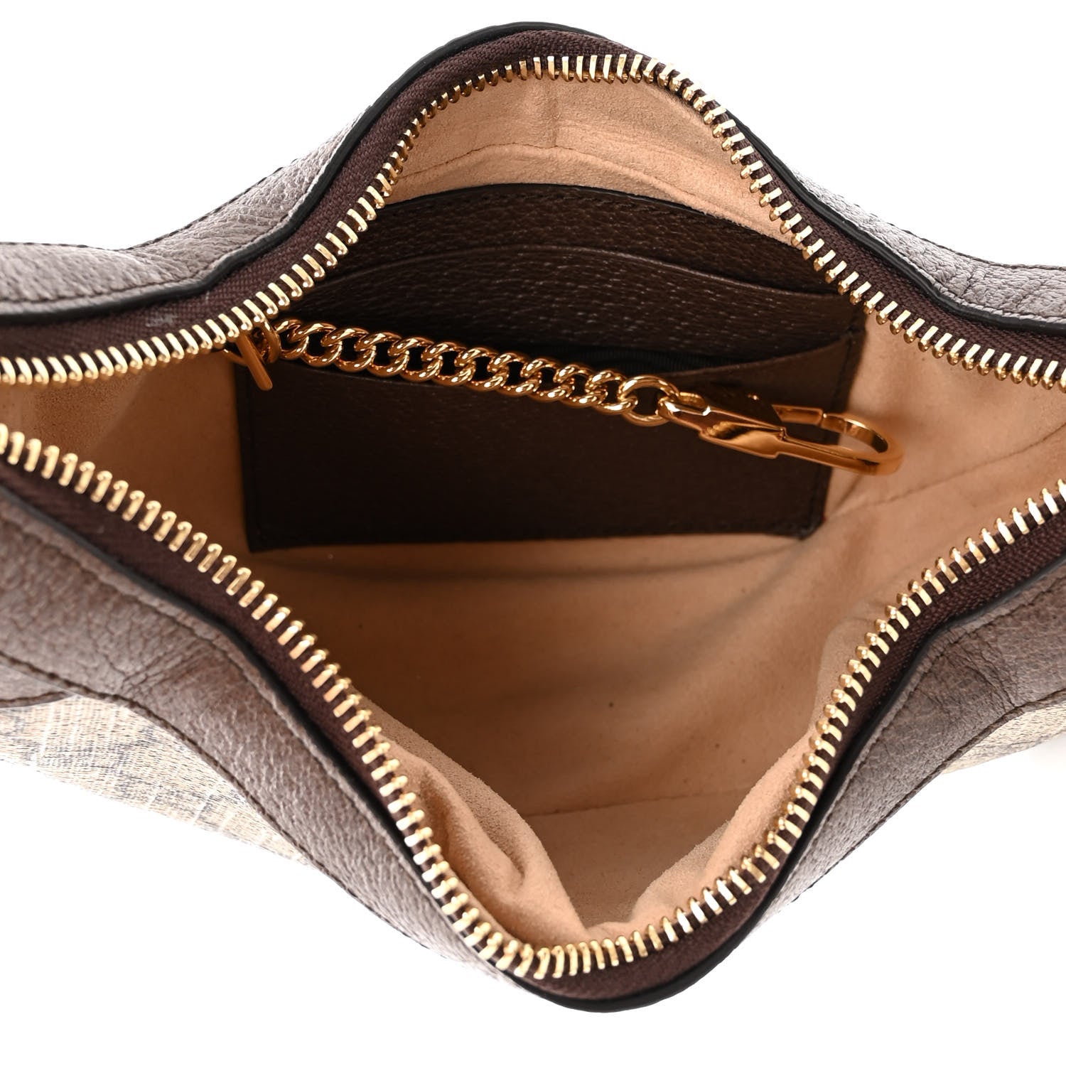 Gucci GG Supreme Monogram Textured Calfskin Web Mini Ophidia Half Moon Hobo Beige Ebony New Acero 5 of 10
