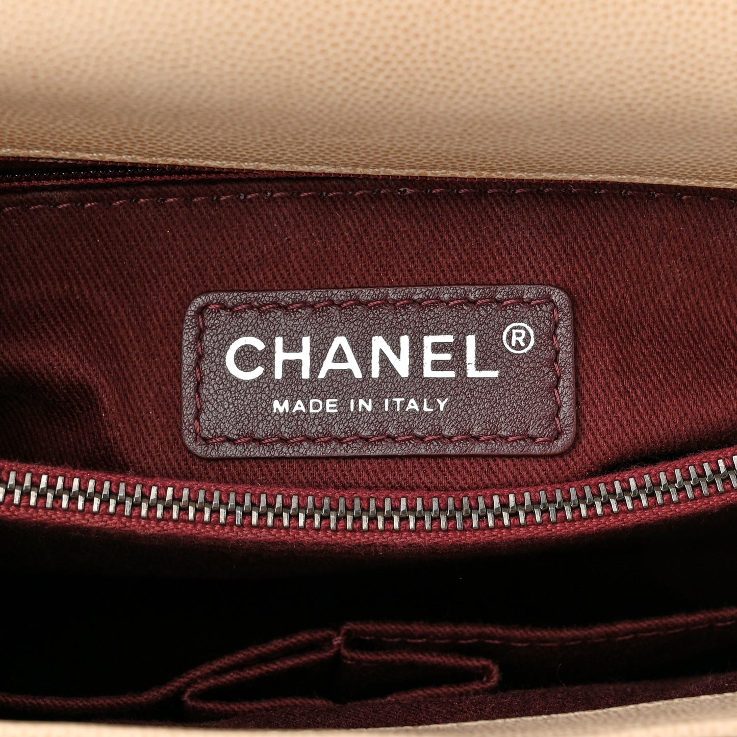 Caviar Quilted Small Coco Handle Flap Light Beige