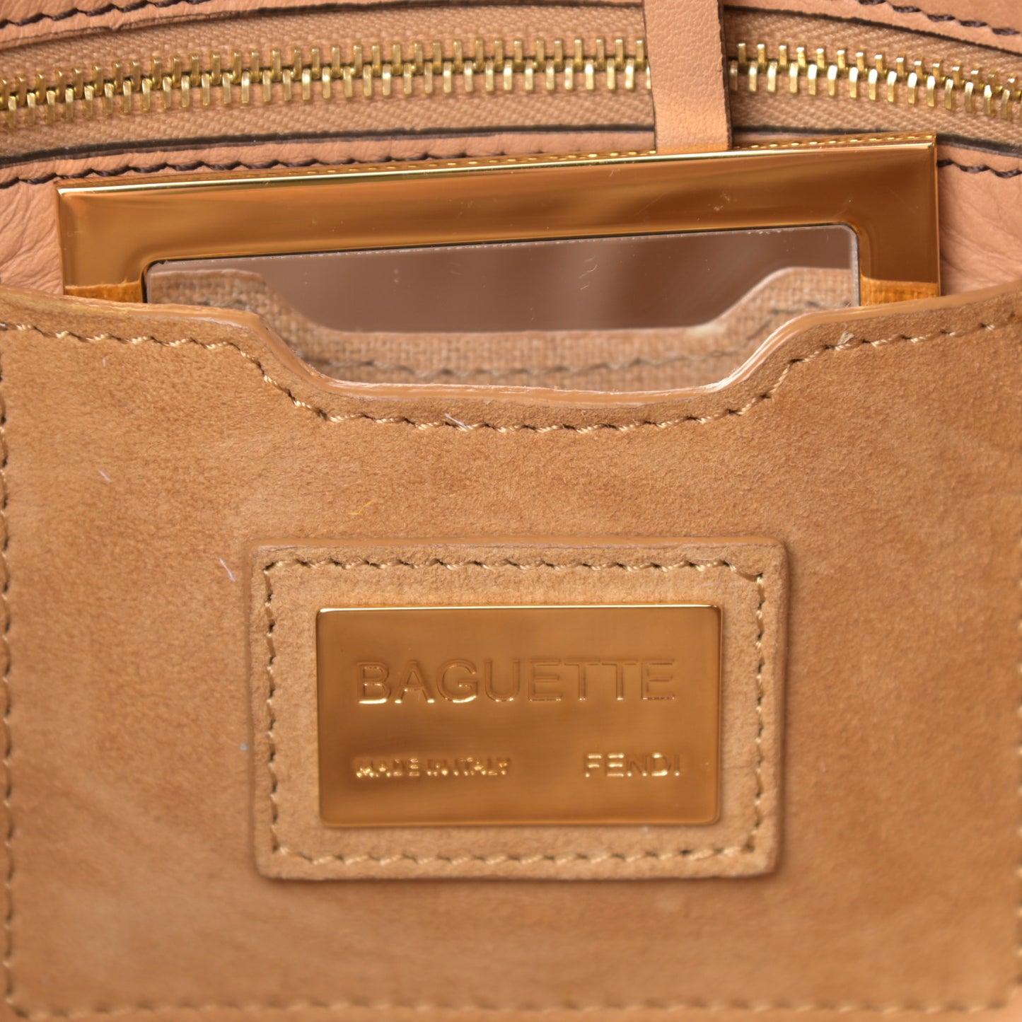 Vitello Flamingo Enamel Interchangeable Strap Baguette Beige