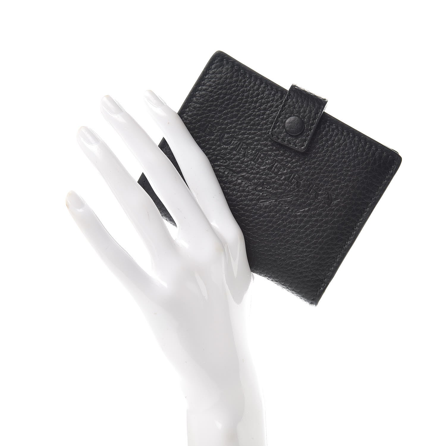 Burberry Soft Grained Calfskin Logo Embossed Lakeside Wallet Black 2 of 10