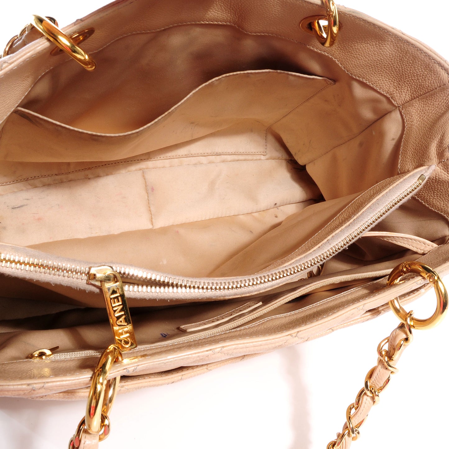Caviar Grand Shopping Tote GST Beige Clair