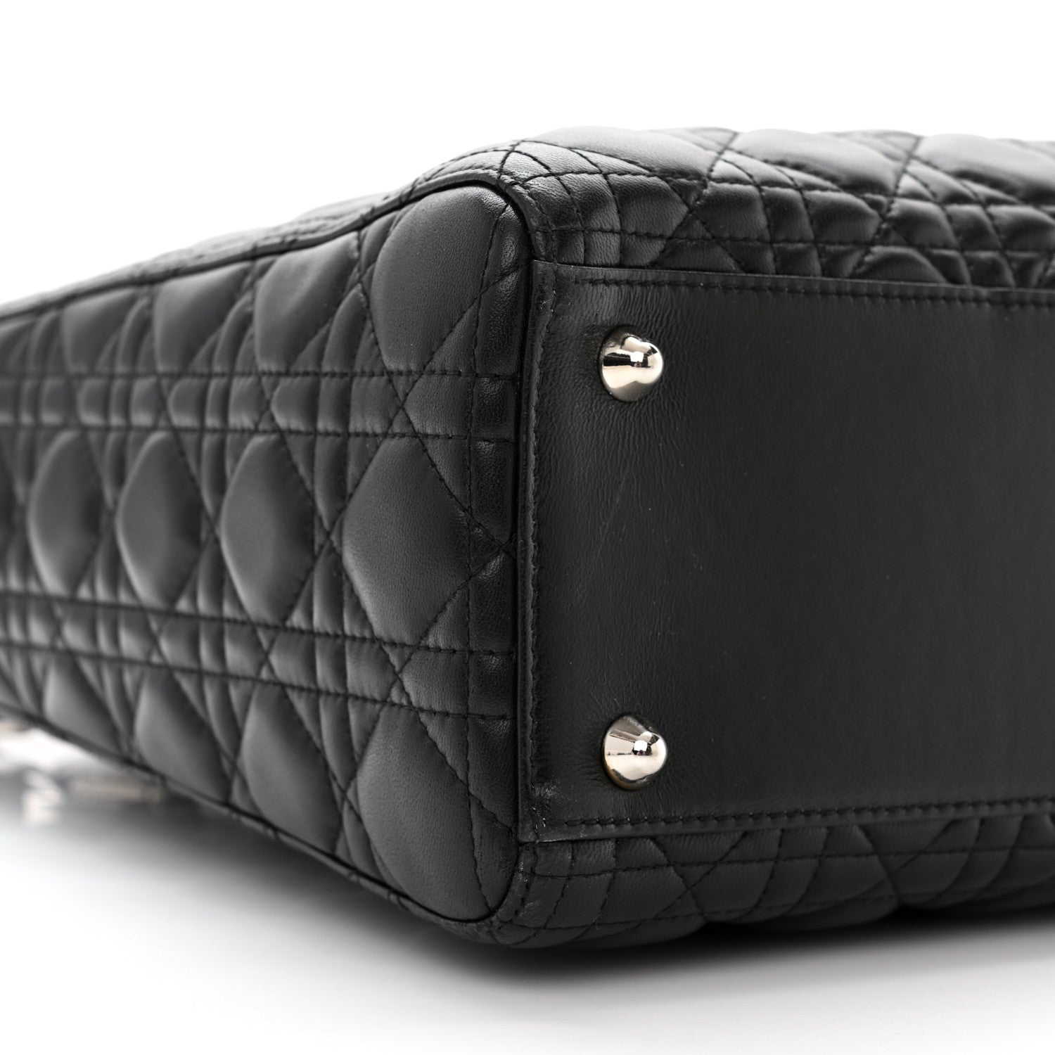Christian Dior Lambskin Cannage Large Lady Dior Black 9 of 10