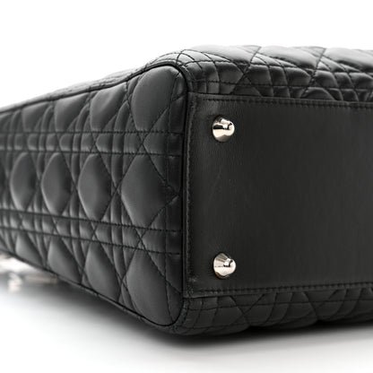 Christian Dior Lambskin Cannage Large Lady Dior Black 9 of 10