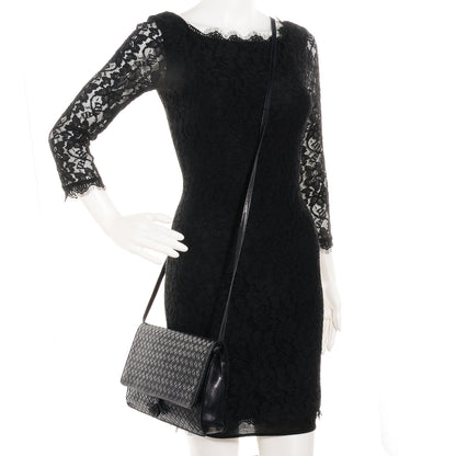 Bottega Veneta Vintage Nappa Intrecciato Shoulder Bag Nero Black 2 of 9