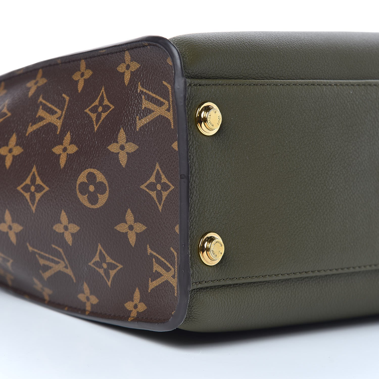 Louis Vuitton Calfskin Monogram On My Side MM Laurier Green Toffee Latte Beige 5 of 10