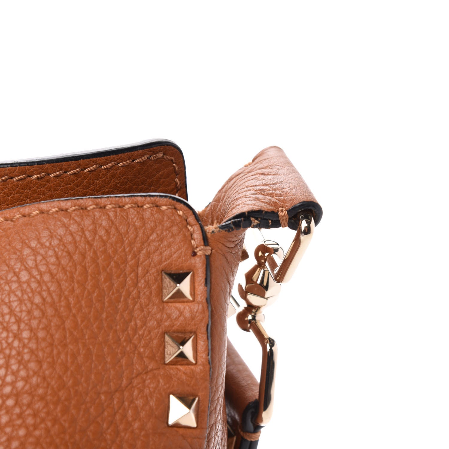 Valentino Garavani Pebbled Calfskin Small Rockstud Flip-Lock Messenger Bag Light Cuir 10 of 11