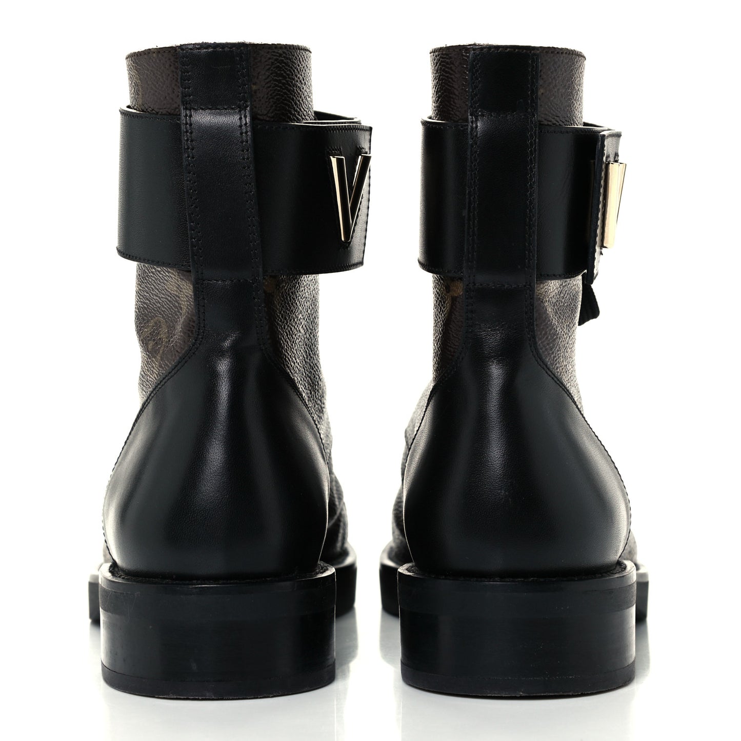Calfskin Monogram Wonderland Flat Ranger Boots 38 Black