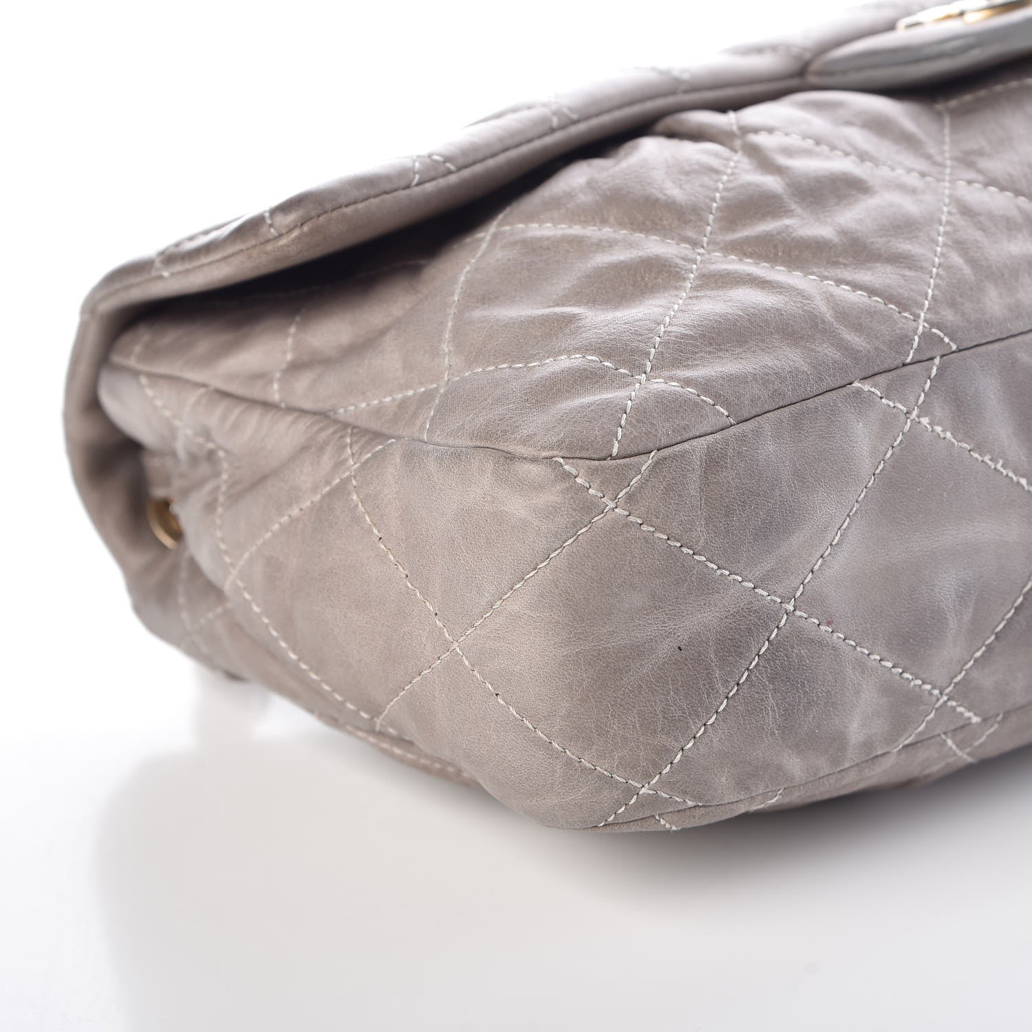 Chanel Iridescent Calfskin Large Chic Quilt Flap Grey 13 of 16