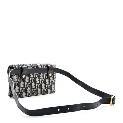 Christian Dior Oblique Saddle Belt Bag Blue 3 of 11