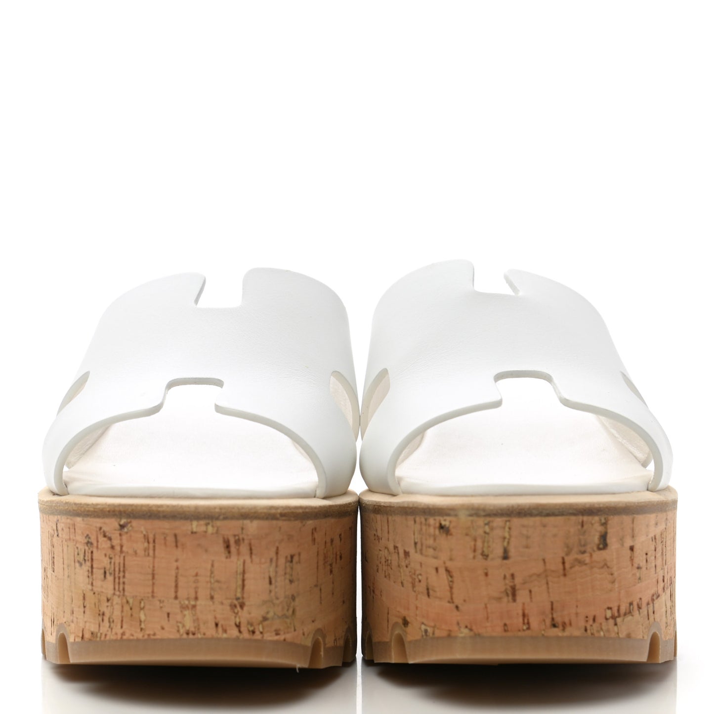 Calfskin Cork Eze 30 Sandals 36 White