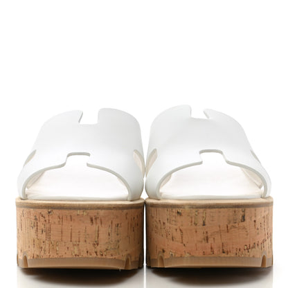 Hermes Calfskin Cork Eze 30 Sandals 36 White 2 of 8