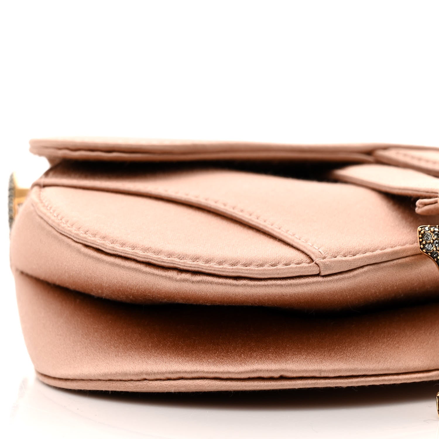 Christian Dior Satin Crystal Mini Saddle Bag Powder Beige 14 of 21